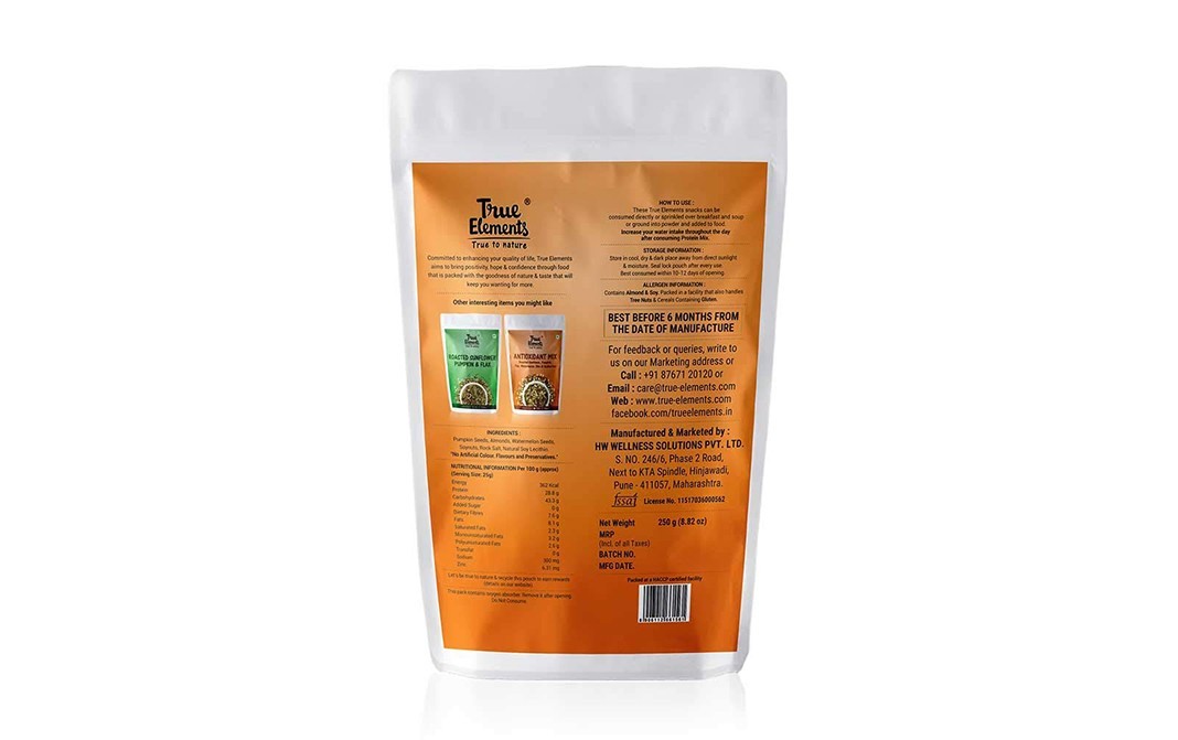 True Elements Protein Mix Roasted Pumpkin, Watermelon, Almonds & Soynuts   Pack  250 grams